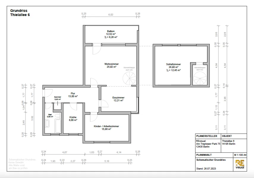 Grundriss Maisonette-Wohnung Dahlem