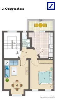 Grundriss - möbliert - Wohnung mieten in Duisburg - ++ Schön geschnittene Altbau-Wohnung ++ Balkon ++ für 1-2 Personen ++ optional Gartenparzelle ++