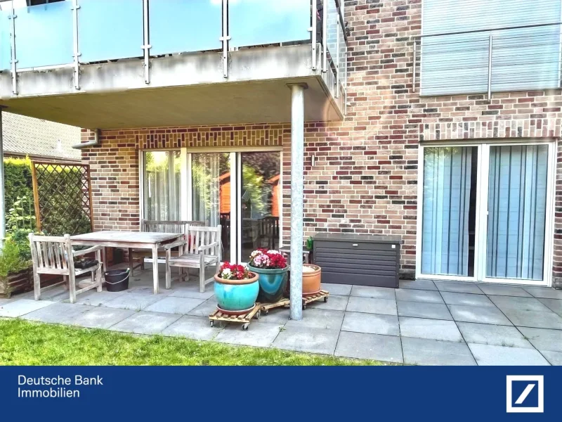 Terrasse - Wohnung kaufen in Moers - SCHWAFHEIM ++ Seniorenfreundliche Erdgeschosswohnung mit Garten ++ 2 Kfz-Stellplätze