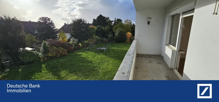 Balkon mit Gartenblick - Wohnung kaufen in Essen - Schöne ETW mit Gartenmitbenutzung und schönem Balkon 