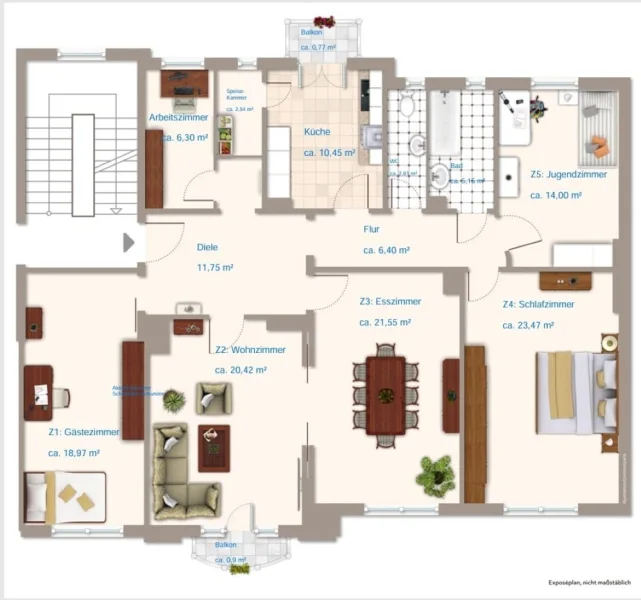 Grundriss mit neuer Gestaltung