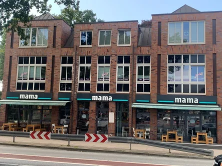 Straßenansicht - Büro/Praxis kaufen in Hamburg - Vollvermietetes Ärzte- und Geschäftshaus in Toplage des Alstertals