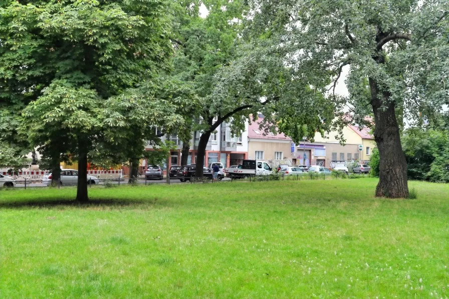 Park vor dem Wohnhaus