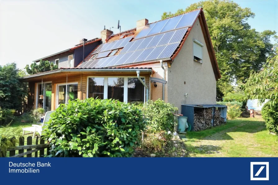 Ihr neues Zuhause - Haus kaufen in Melchow - PV & Solarthermie -  Doppelhaushälfte mit Nebengelass und Wintergarten auf 1665 m² Grundstück