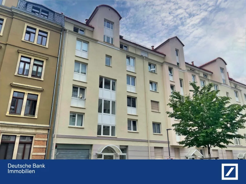 Vorderansicht - Wohnung kaufen in Dresden - Vermietete Eigentumswohnung mit Balkon und TG-Stellplatz in zentraler Lage von Dresden