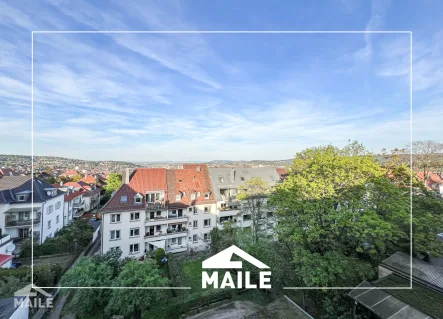 Ausblick - Wohnung mieten in Stuttgart Stuttgart-West - Hochwertig sanierte 3-Zimmer Maisonettewohnung mit EBK und Blick über Stuttgart