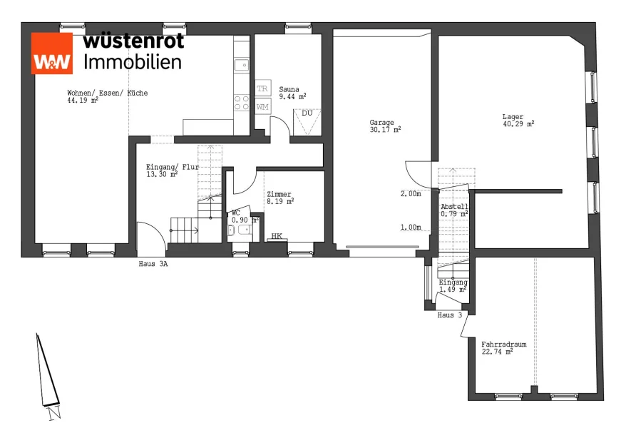 Zweifamilienhaus 3 und 3A Gesamt EG 