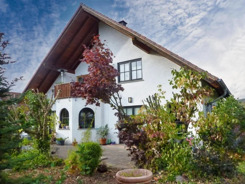 Gartenansicht - Haus kaufen in Merxheim - Raus ins Grüne! Schickes Haus mit tollem Ausblick am Feldrand