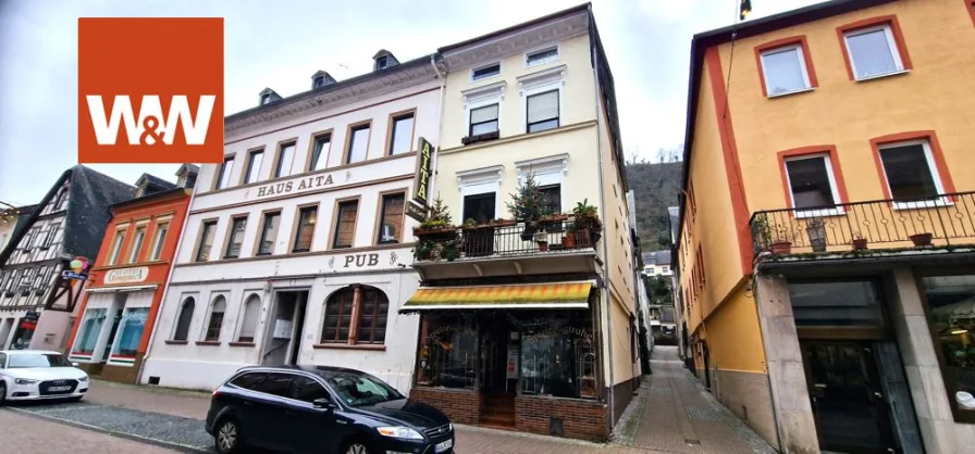 Hausansicht_ - Haus kaufen in Sankt Goar - Attraktives Wohn- und Geschäftshaus in Rheinnähe: im Herzen des Touristengebiets