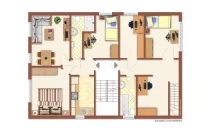 Grundriss 1.OG - Wohnung I rechts und II links