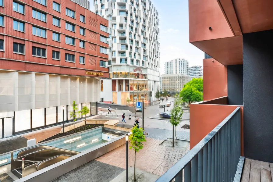 Ausblick Musterwohnung - Wohnung mieten in HafenCity, Hamburg - Exklusives Studioapartment im Neubauprojekt ElevenDecks zur Miete – Jetzt einziehen und genießen