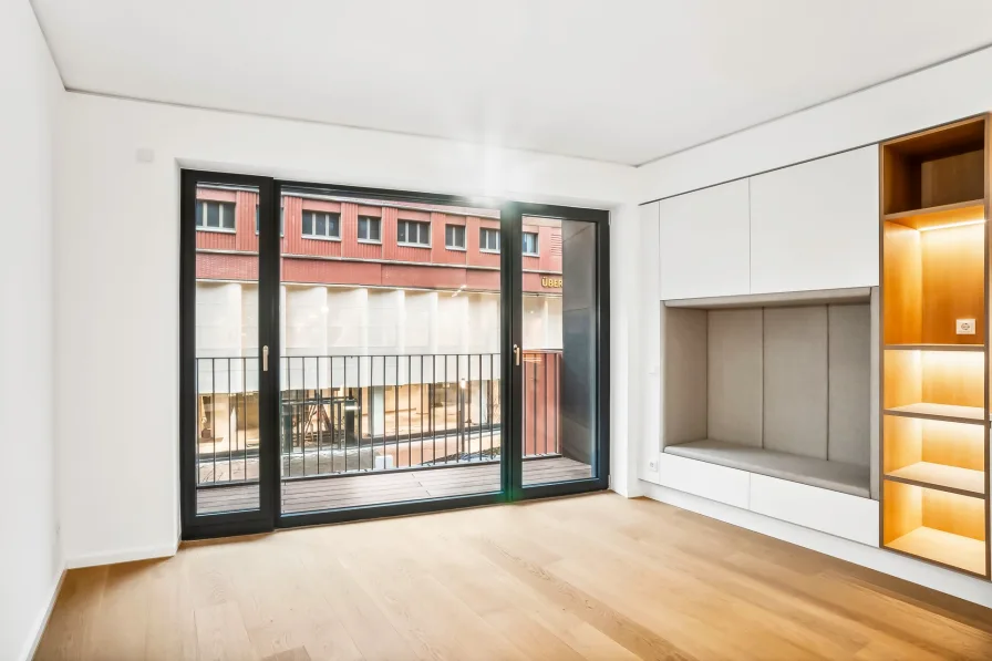 Wohnbereich - Wohnung mieten in HafenCity, Hamburg - Studioapartment zur Miete im Herzen des Südlichen Überseequartiers