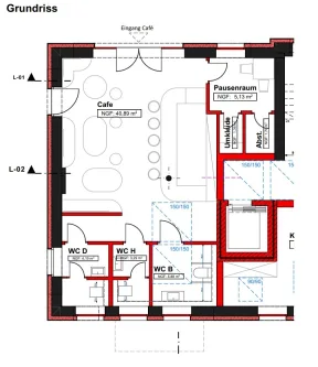 Grundriss - Gastgewerbe/Hotel mieten in Steinfurt / Borghorst - Attraktive Gewerbefläche als Kiosk - Café im historischem Bahnhof