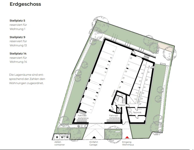 Zeichnung EG mit Stellplatz&Lagerräume.