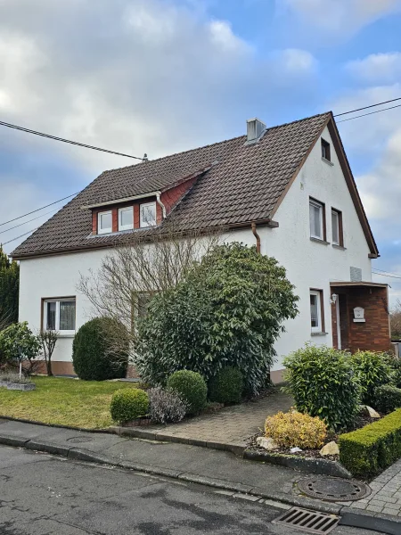 Ansicht vorne rechts - Haus kaufen in  - Einfamilienhaus mit Garten nahe Bad Marienberg