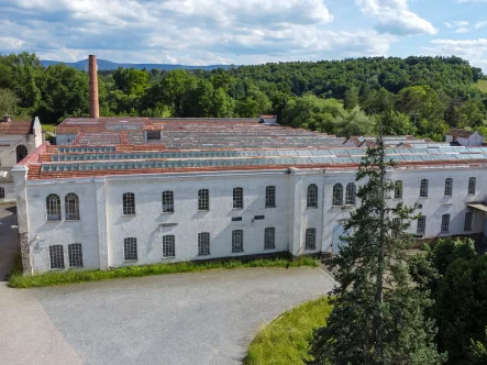 Luftbild Zufahrt Halle - Halle/Lager/Produktion mieten in Wannweil - Gründerzeithalle mit Büro * modernisiert * CO2-neutral