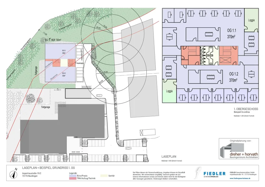 Lageplan und Beispiel Grundriss