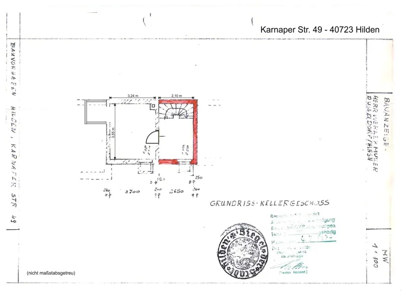 Grundriss KG bemaßt