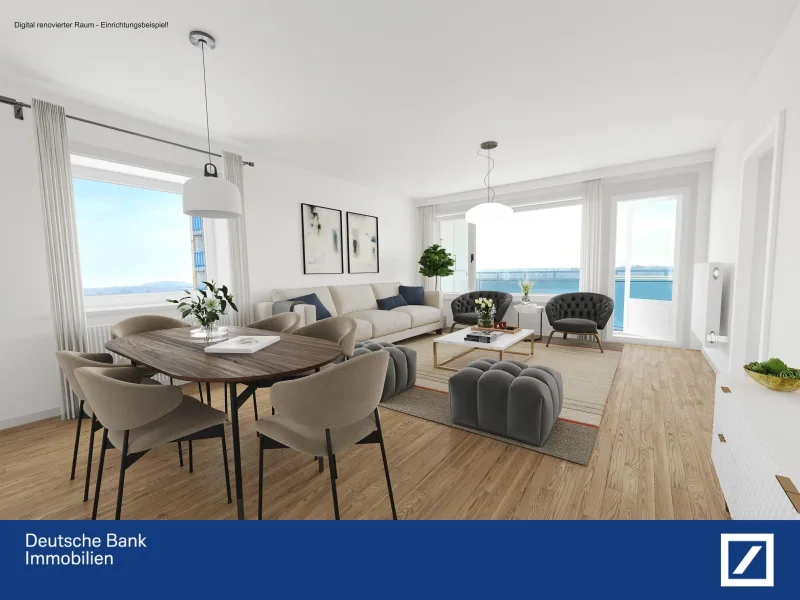 Wohnraum - Beispieleinrichtung - Wohnung kaufen in Norderstedt - Wohnung mit Weitblick und Garage