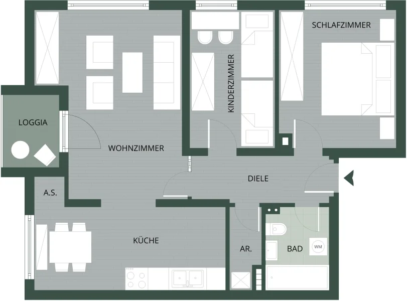 Gruene-Citywohnung Grundriss