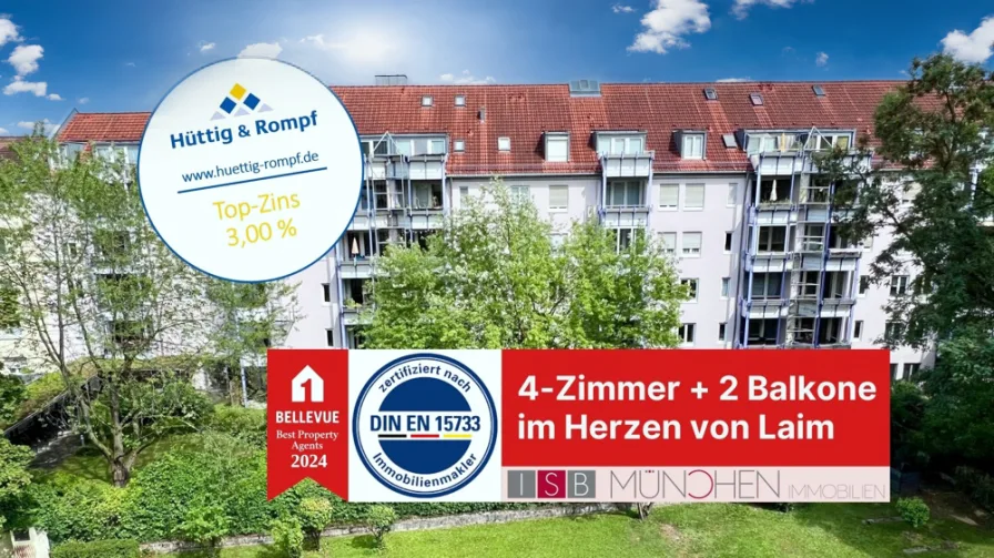  - Wohnung kaufen in München - Familienfreundliche 4-Zimmer-Wohnung mit optimaler Raumaufteilung und zwei sonnigen Balkonen in Laim
