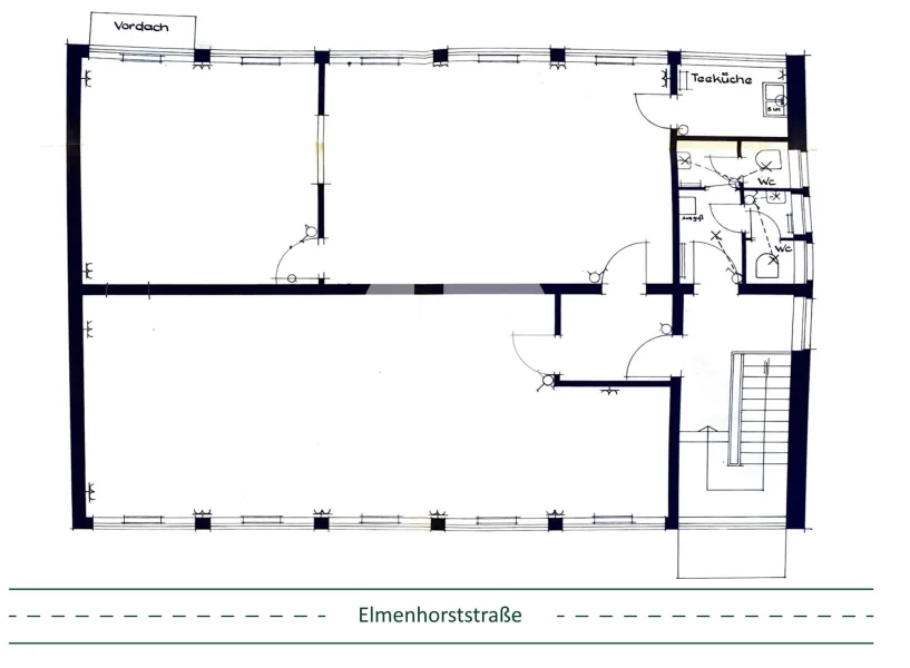 Regelgeschoss mit ca. 150 m² - beispielhafte Raumaufteilung