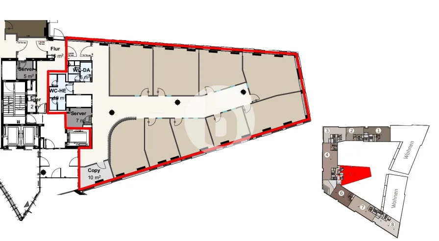 Mietbereich 5 - 1. Obergeschoss mit ca. 401 m²