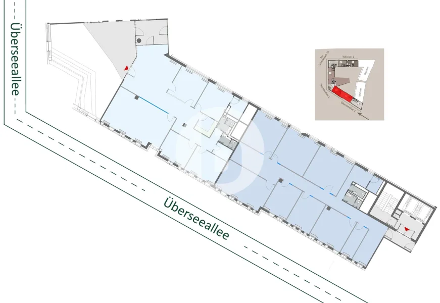 Mietbereich 6 - 7 - 2. Obergeschoss mit ca. 566 m², teilbar ab ca. 256 m²