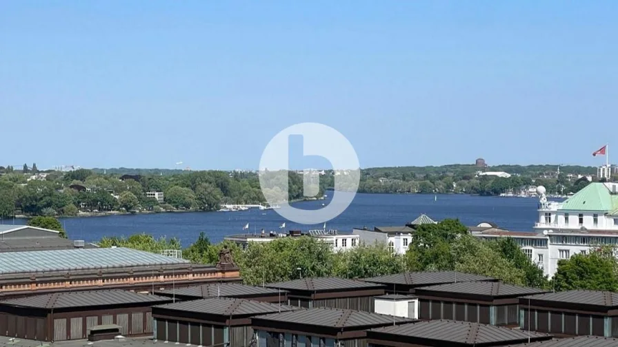 Ausblick - Büro/Praxis mieten in Hamburg - Büro mit exklusiver Dachterrasse und Wasserblick in zentraler Lage mieten!