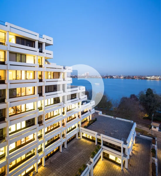 Außenansicht - Büro/Praxis mieten in Hamburg - bürosuche.de: Wiedererkennungswert mit Alsterblick!