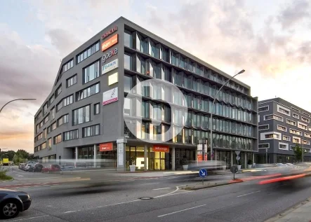 Außenansicht - Büro/Praxis mieten in Hamburg - Bürofläche mit exklusiver Terrasse in markanter Lage in Bahrenfeld mieten.