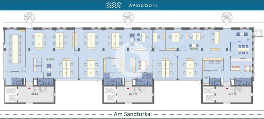 1. Obergeschoss mit ca. 670 m² - beispielhafte Raumaufteilung