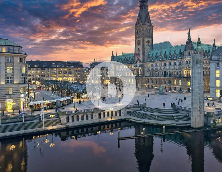 Außenansicht - Büro/Praxis mieten in Hamburg - Exklusive Büroflächen am Neuen Wall mit Balkon und Blick auf den Rathausmarkt!