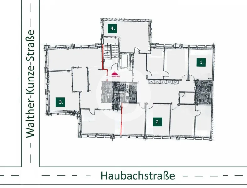 2. Obergeschoss mit ca. 370 m², teilbar ab ca. 160 m²