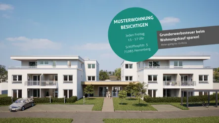 Winter-Wohnglück - Wohnung kaufen in Herrenberg - Barrierefreie 2-Zimmer-Wohnung mit Westterrasse & Garten 