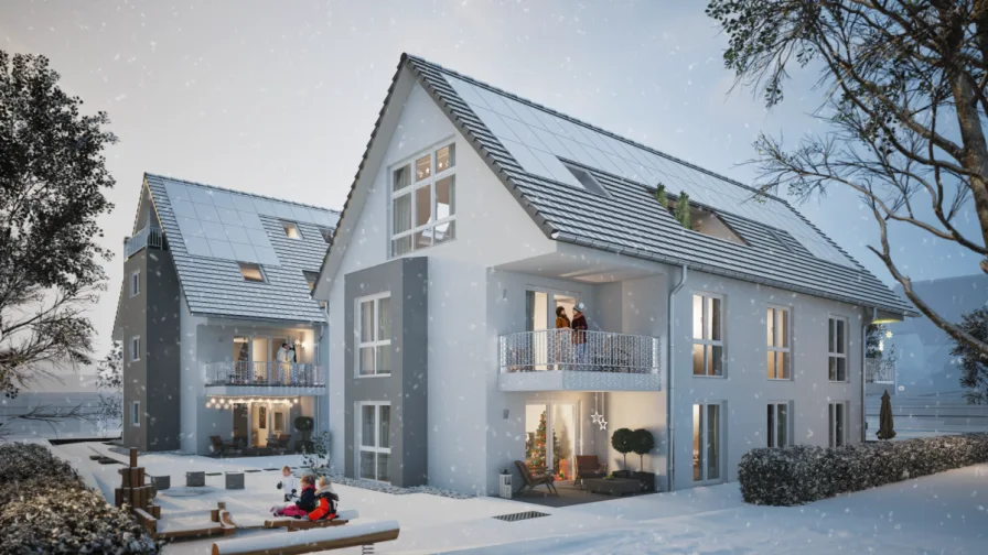 Wintervisualisierung - Wohnung kaufen in Herrenberg - Perfekt geschnittene 2 Zimmer mit toller Terrasse & Garten