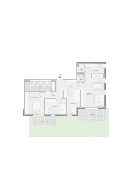 Wohnung Alternative 2(+3) - Haus 1
