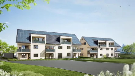 Süd-West-Ansicht - Wohnung kaufen in Gärtringen - Traumhafte 3-Zimmer-Wohnung mit Gartenparadies und modernem Komfort!