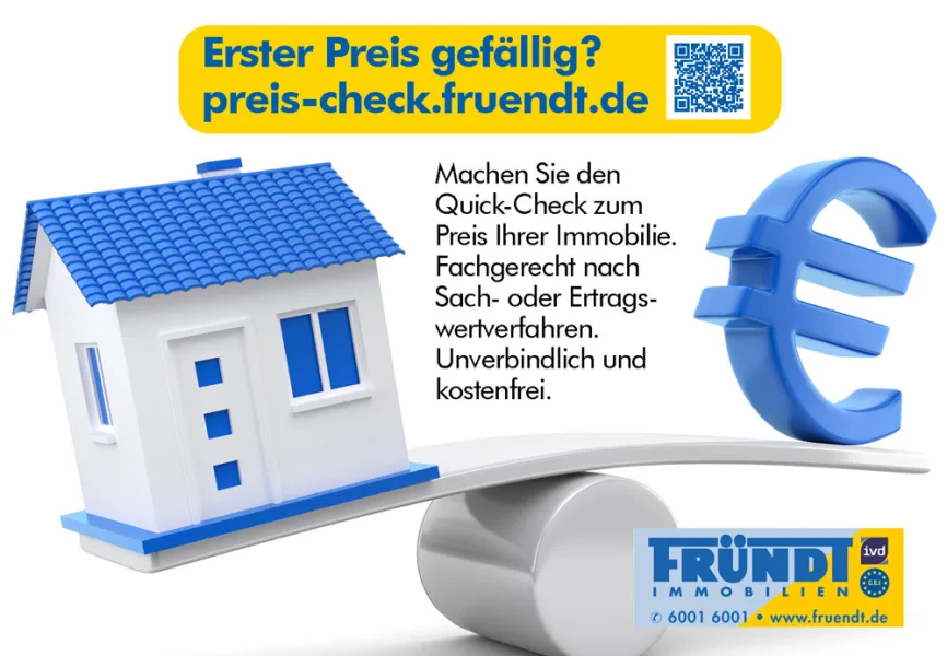 Immobilie zu verkaufen. Wir bieten einen Preis-Quick-Check...