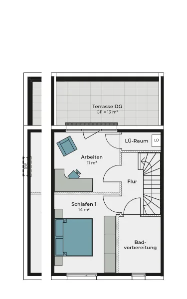 Dachgeschoss Badvorbereitung