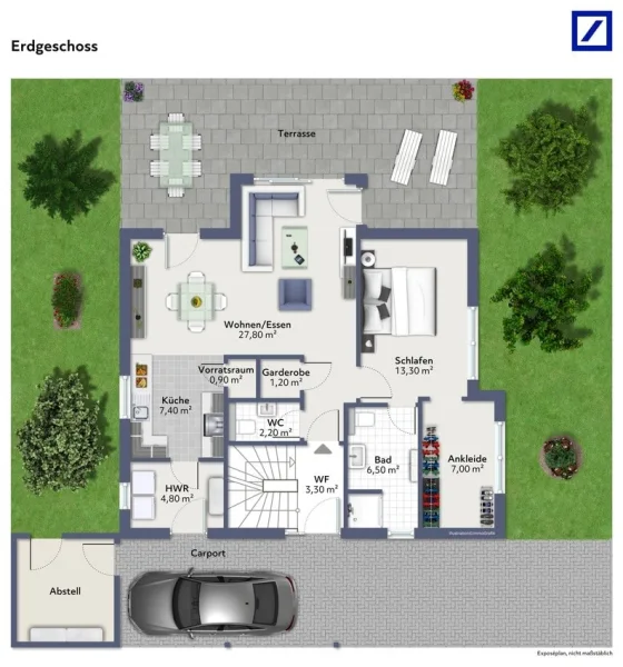 Grundriss EG - möbliert