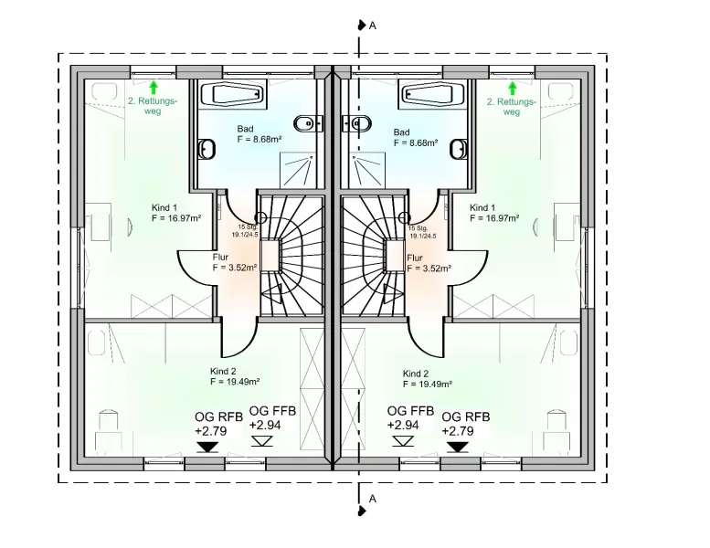 Obergeschoss in der Ausbau-Variante 