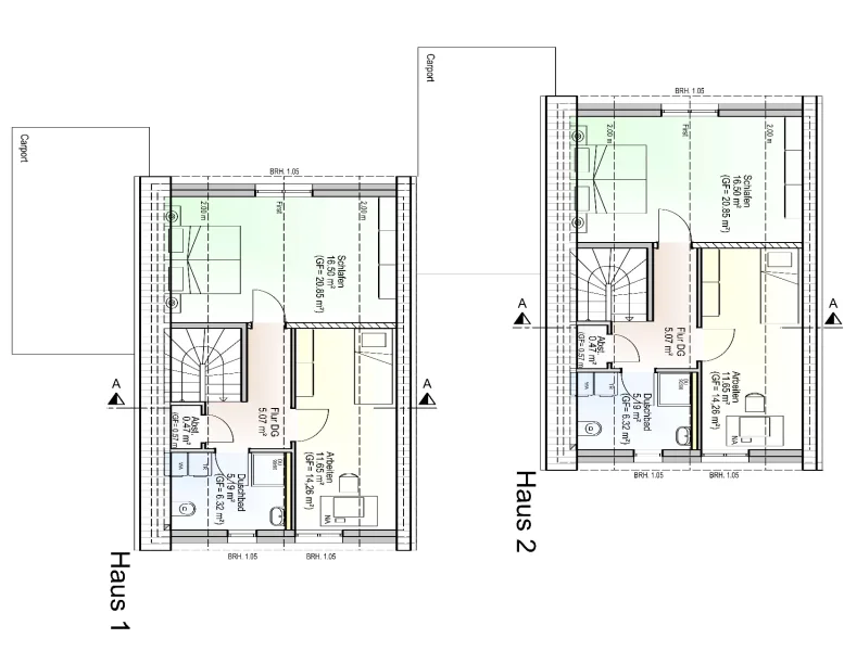 Dachgeschoss in der Variante Ausbau 