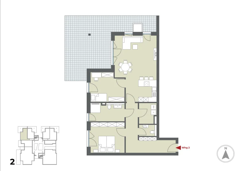 Grundriss ETW 2 im Erdgeschoss