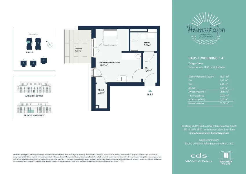 Vertriebsgrundriss ETW 1.4