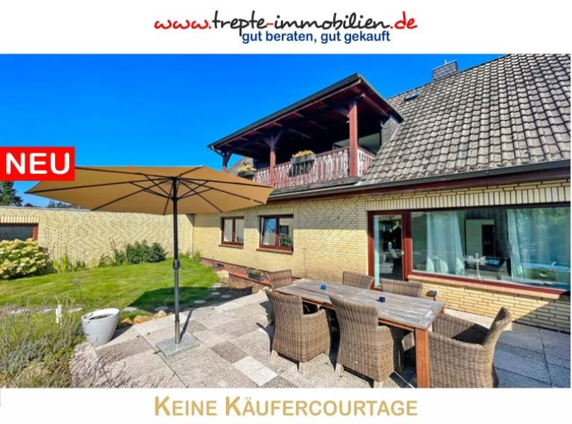 Hauptbild - Haus kaufen in Henstedt-Ulzburg - ** WOW ** Solides ZWEI-Familienhaus mit Garage & Außen-Pool in begehrter Wohnlage in Henstedt-Rhen !!!