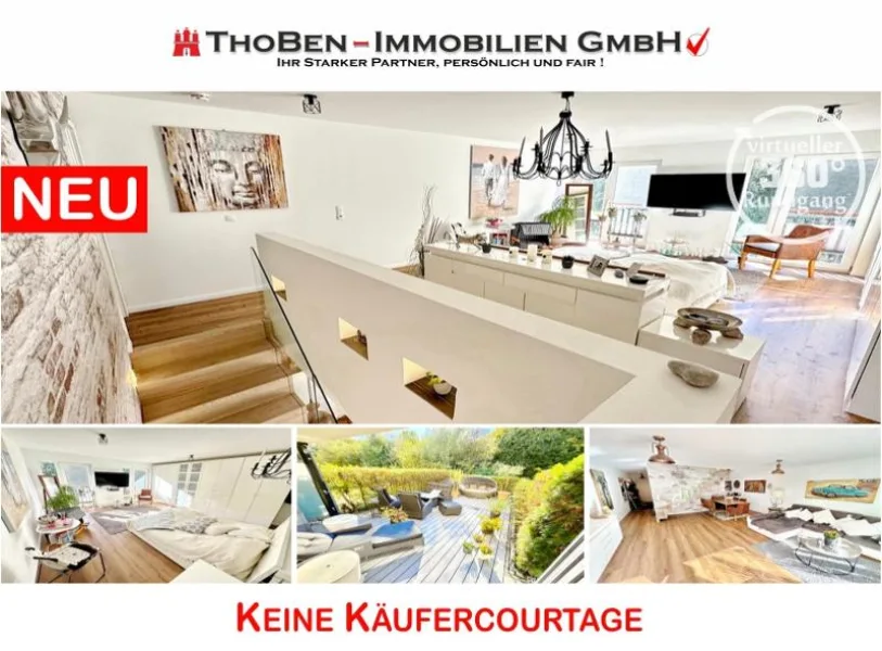 Hauptbild - Wohnung kaufen in Hamburg - WILLKOMMEN IM ALSTERTAL !!! Lichtdurchfluteter 40m² Terrassentraum im Reihenhausstil !!!