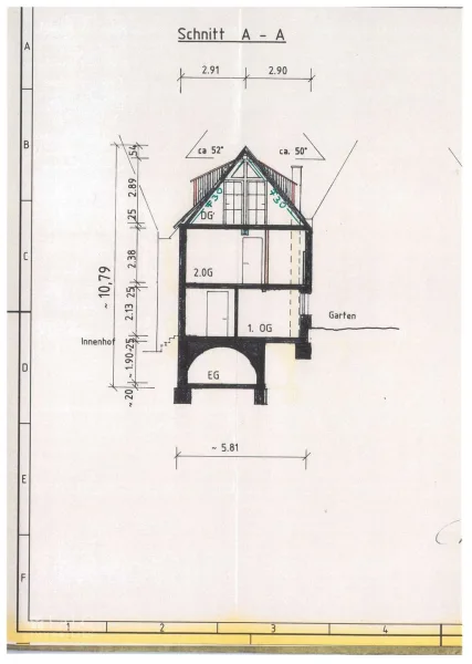 Altheimer Str. 6, Schnitt A-A 