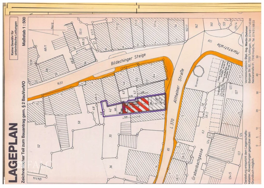 Lageplan aus 1993