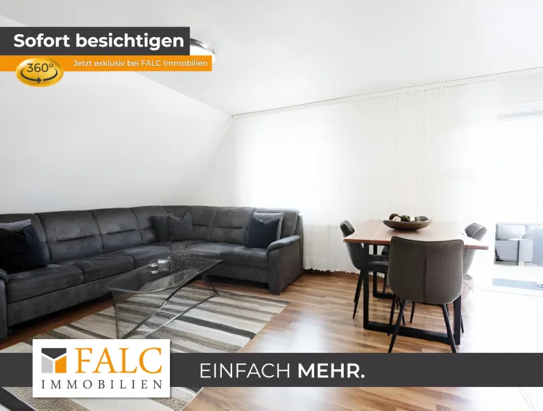 Wohn-Essbereich - Wohnung kaufen in Weinsberg - Attraktive Maisonette-Wohnung mit großem Balkon - FALC Immobilien Heilbronn